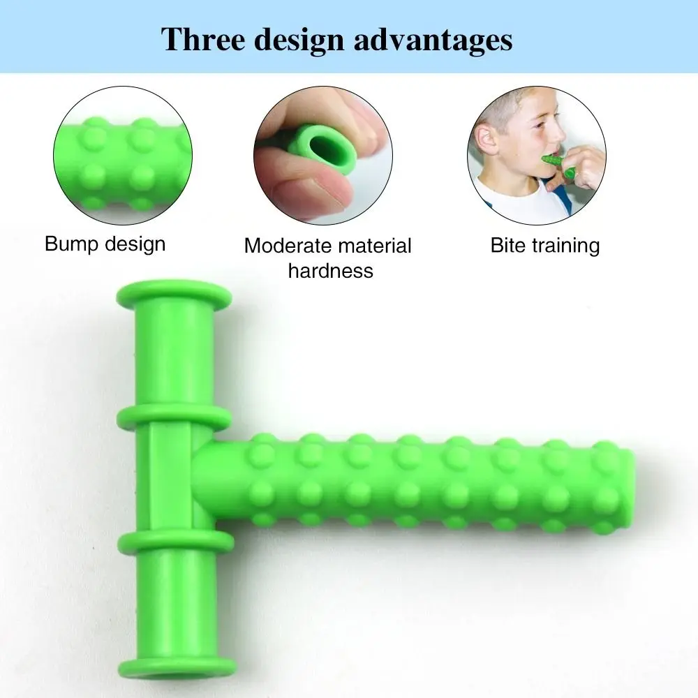 T Shape Oral Muscle Training Tool Silicone Sensory Therapy Tool Speech Therapy Teeth Massager Rodent Gum