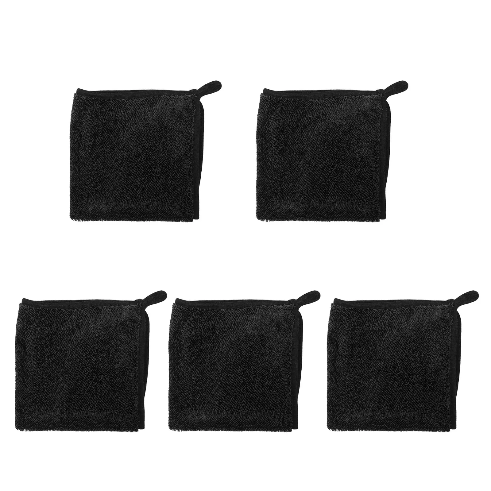5Pcs Car Detailing Towels Microfiber Double Sided Twisted Highly Absorbent Auto Drying Cloths Scratch Free Cleaning Rags Vehicle