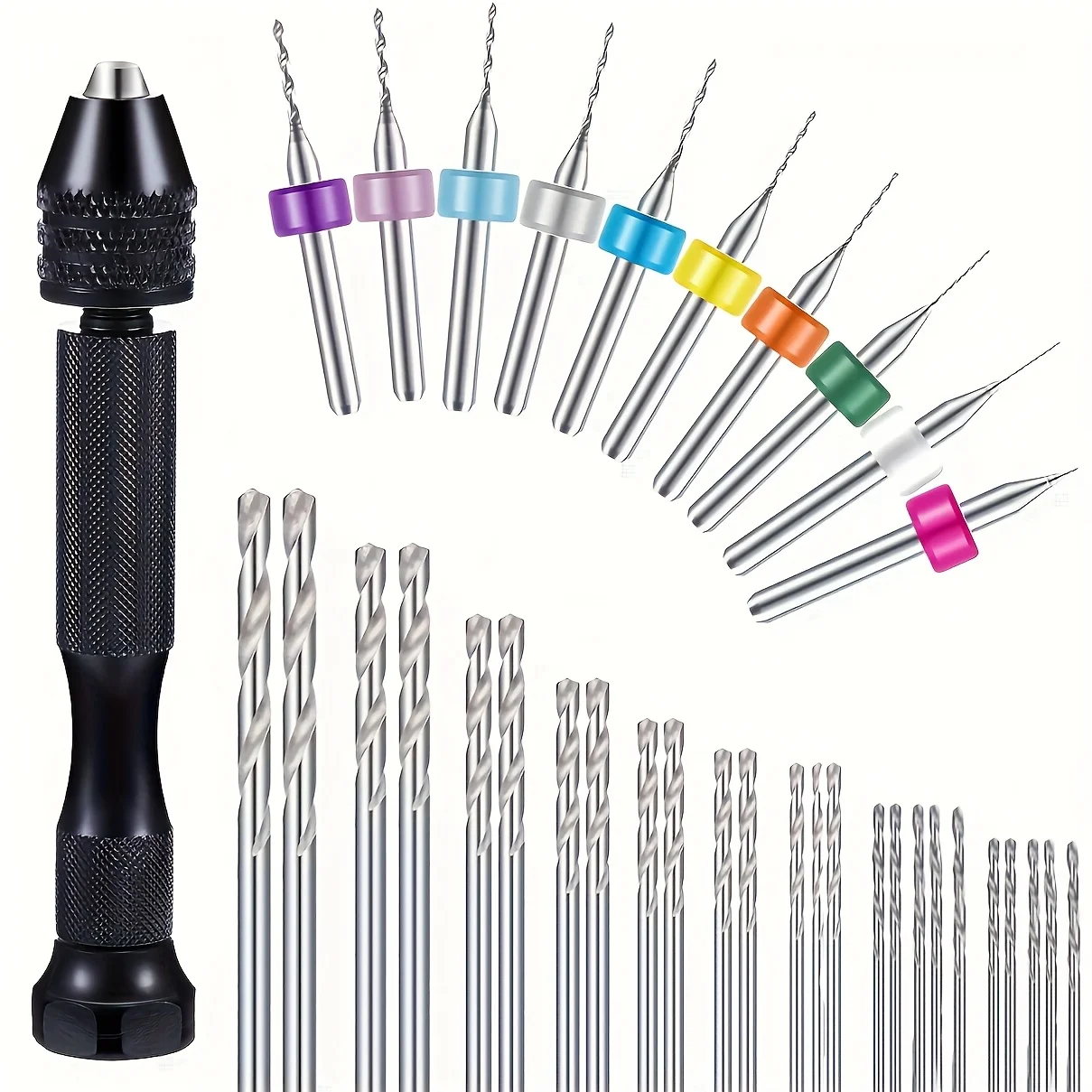 36pcs Precision Hand Drill Bits Set, 25 Twist Drills & 10 PCB Bits, for Resin, Wood, Jewelry Craft & Precision Drilling