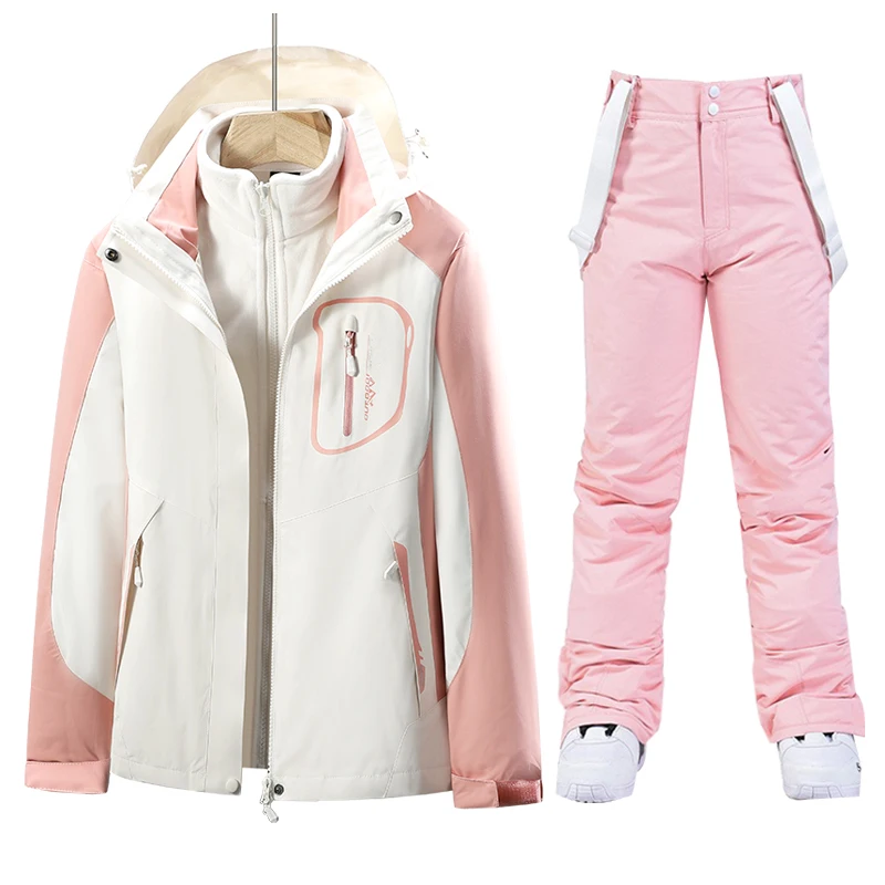 Traje de esquí de Invierno para mujer, ropa de snowboard, chaquetas de esquí impermeables gruesas y cálidas, chaqueta de nieve al aire libre y