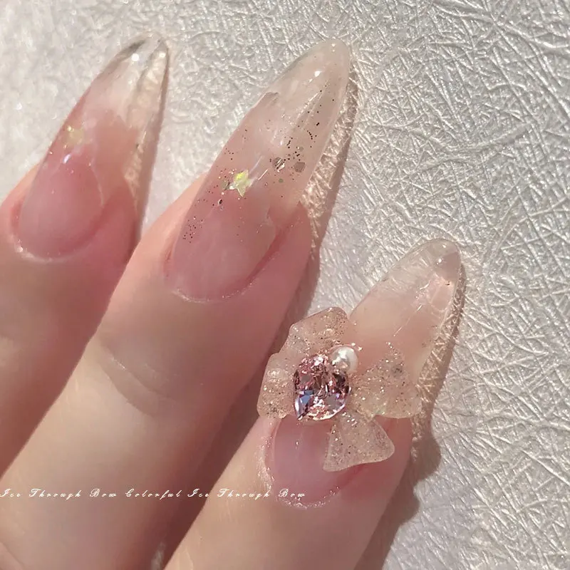 DIY Hars Boog Nagelsteentjes 20 stks 3D Kleur Helder Sieraden Nagel Charmes Vrouwen Nagel Charmes Druk op Nagels Schoonheid Telefoon Case Decor