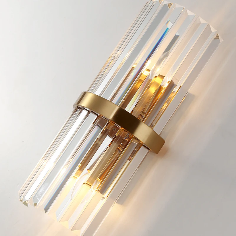 Light Luxury LED Wall Lamp Crystal Wall Light Modern Nordic Sconces Indoor Lighting Home Decor for Living Room Bedroom Bedside