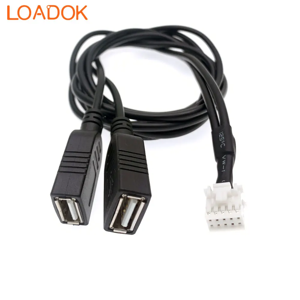 10 Pin Car Radio Dual USB Cable Adapter for KENWOOD DDX6903S DDX9903S DNX693S DNX893S KW-V820BT DNN992 DNN991HD