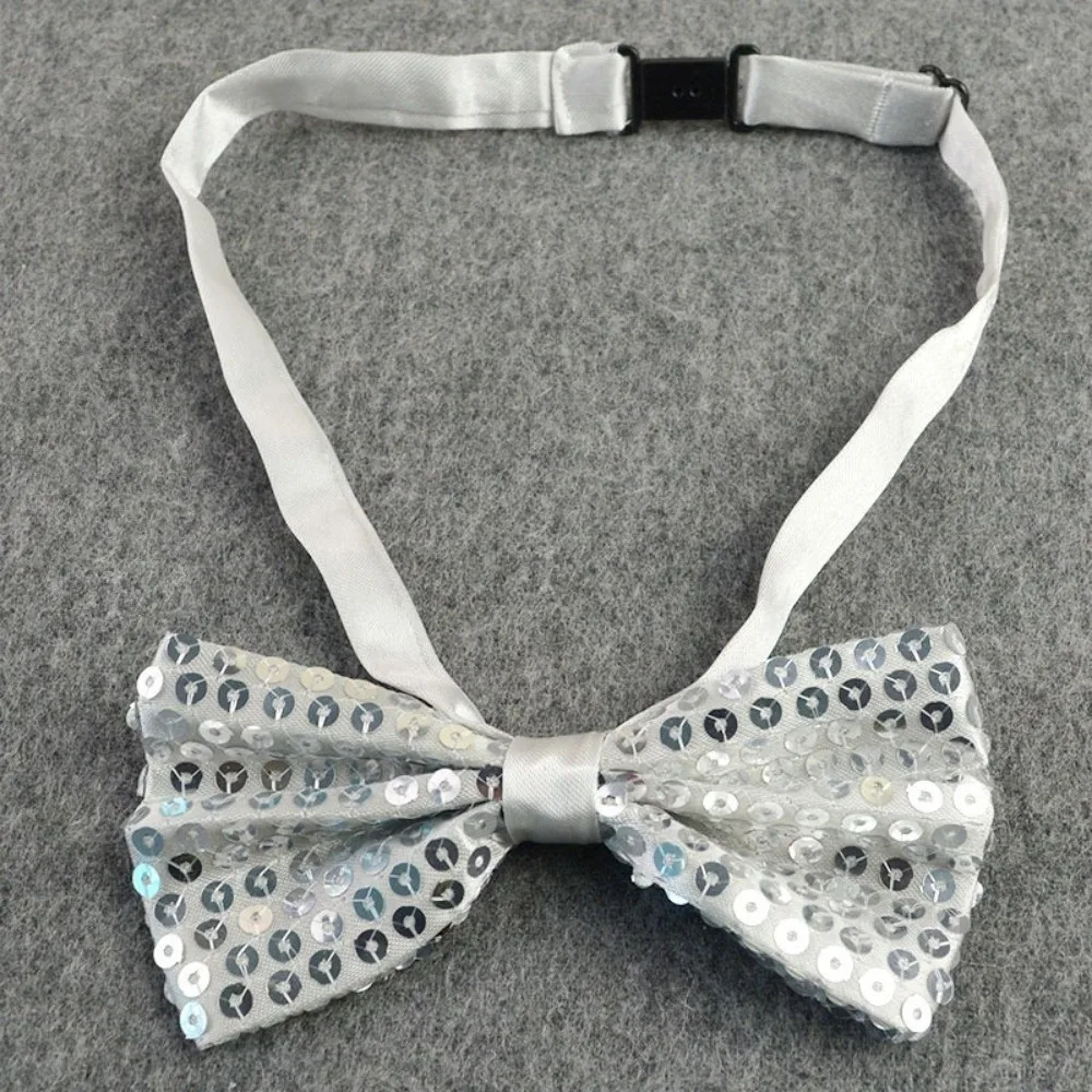 Sequin Children Bow Tie Pre-Tied Adjustable Bowknot Decoration Handsome Stage Performance Costume Stage Performance