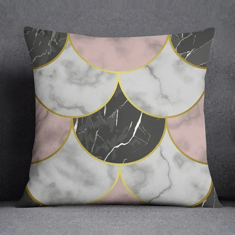 Nordic luxury geometric texture print pillowcase home bedroom room decoration office seat living room sofa cushion cover 45x45cm