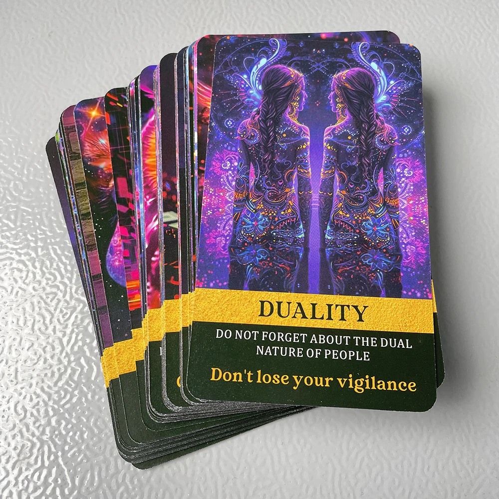 54pcs 12*7cm Beautiful High Quality Oracle Cards With Career Money Divination Runes Mystical Power
