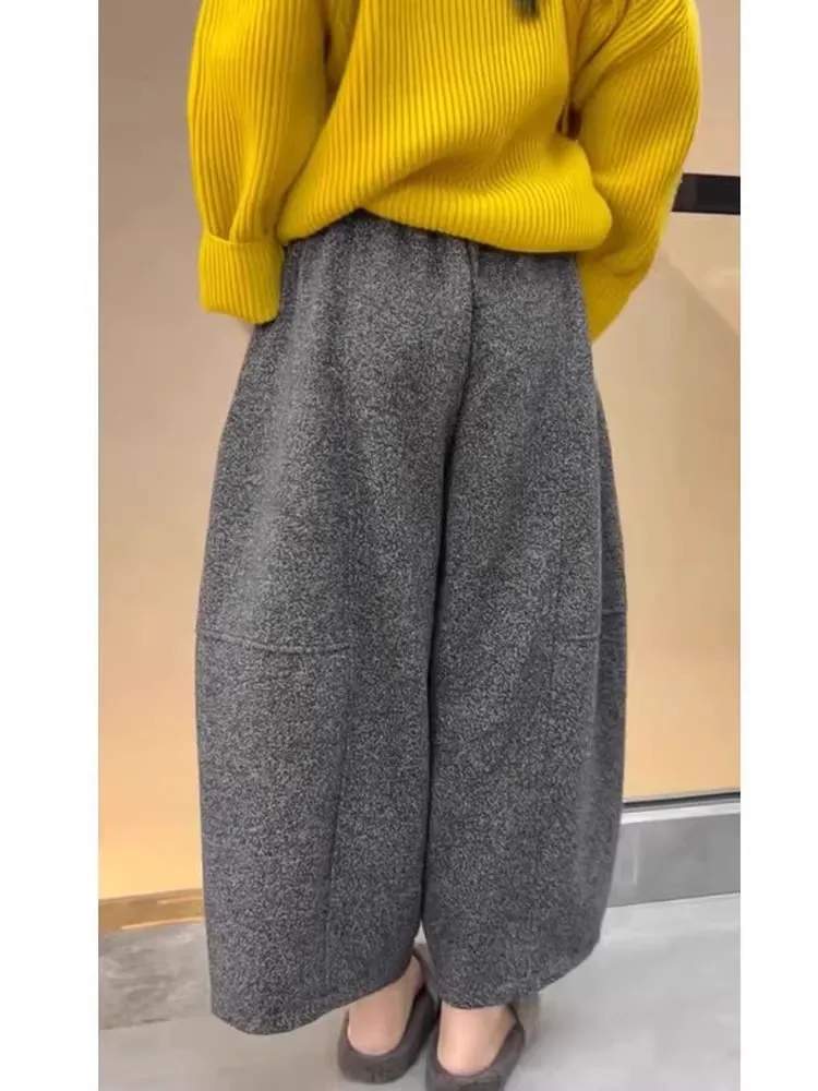 Deep ey American Sle Casual Pants Women's Autumn Winter Loose Slimming Lazy Sle Versatile Eighteen Leggings Trendy