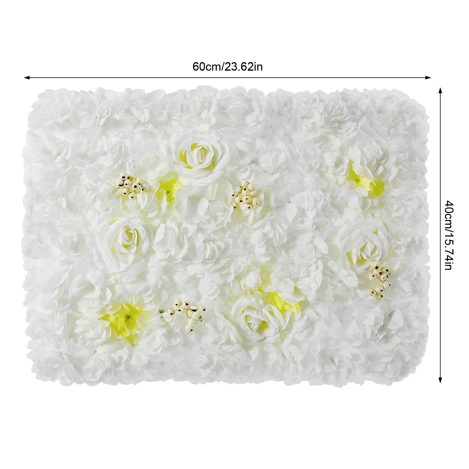 12PCS White Wedding Decorative Flower 60x40cm Wall Silk Artificial Flowers Wall Panels Home Party Backdrop Photography Props