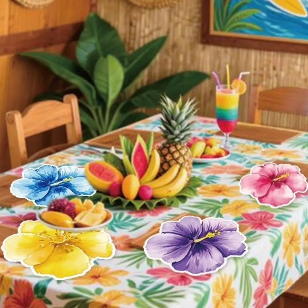 Juego de manteles individuales desechables de dibujos animados, tapetes de mesa con forma de flores de colores vibrantes de papel, tapete para tazas ecológico para restaurante, 25 uds.