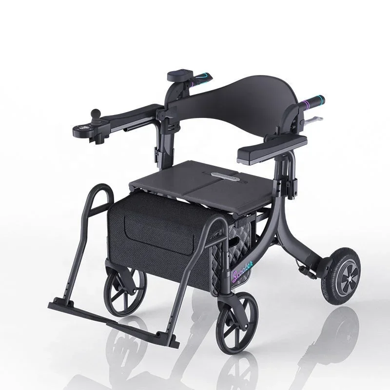 Folding Adjustable Electrical Lightweight Walker Rollator Power  Multifunctional Mobility