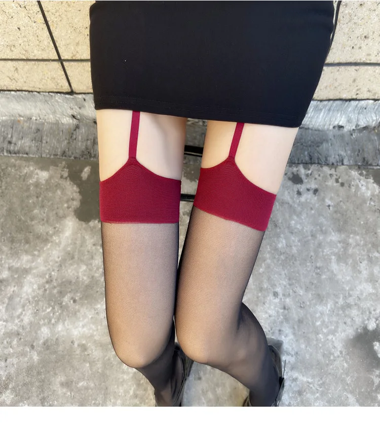 Punk Sexy Damen Lange Strümpfe Vergnügungsorientierte Enge Club-Party Elastische Strumpfhose Strapsstrümpfe Laufmaschenresistente Overknee-Strümpfe – Detail 2