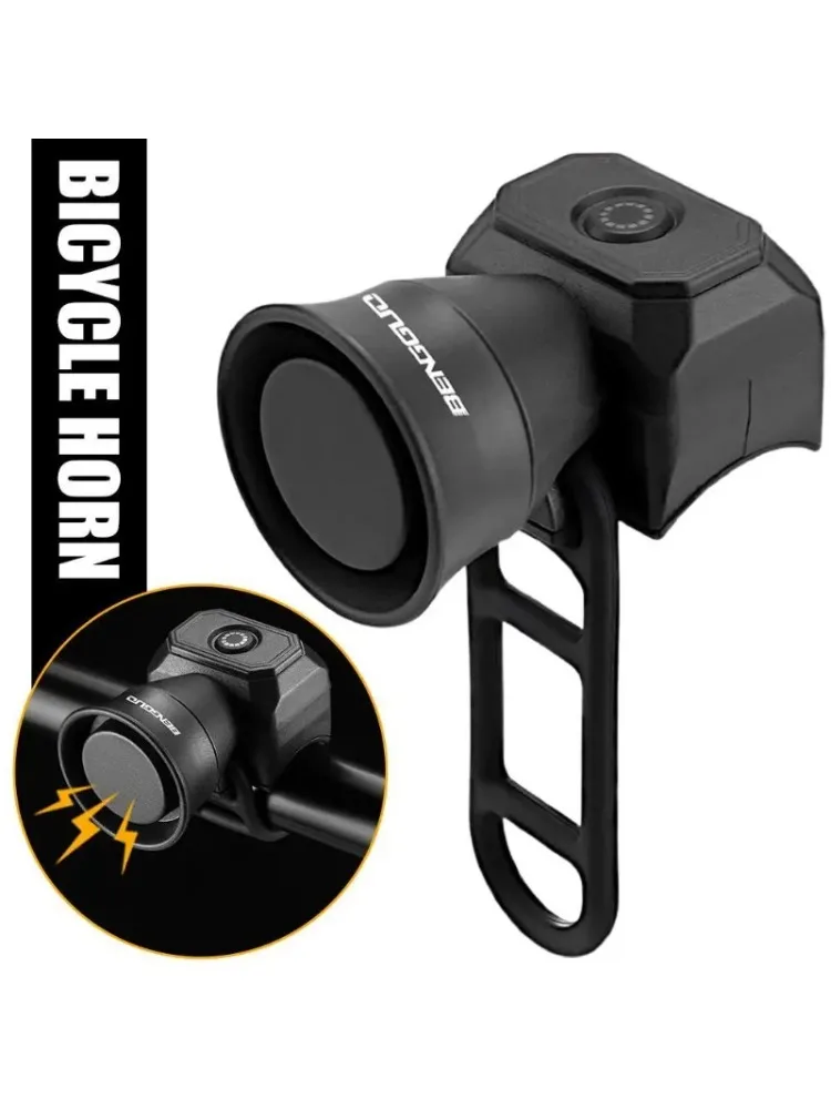 AliExpress NONE Rechargeable Electric Bike Horn 120dB Loud Bicycle Bell IPX6 Waterproof 5 Sound Modes Quick Mount for MTB Road Bike Scooter