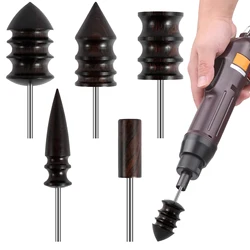4/5Pcs Leather Edge Electric Polishing Machine Bit Leather Craft Tools Sandalwood Head Leather Burnisher Leather Grinding Tool