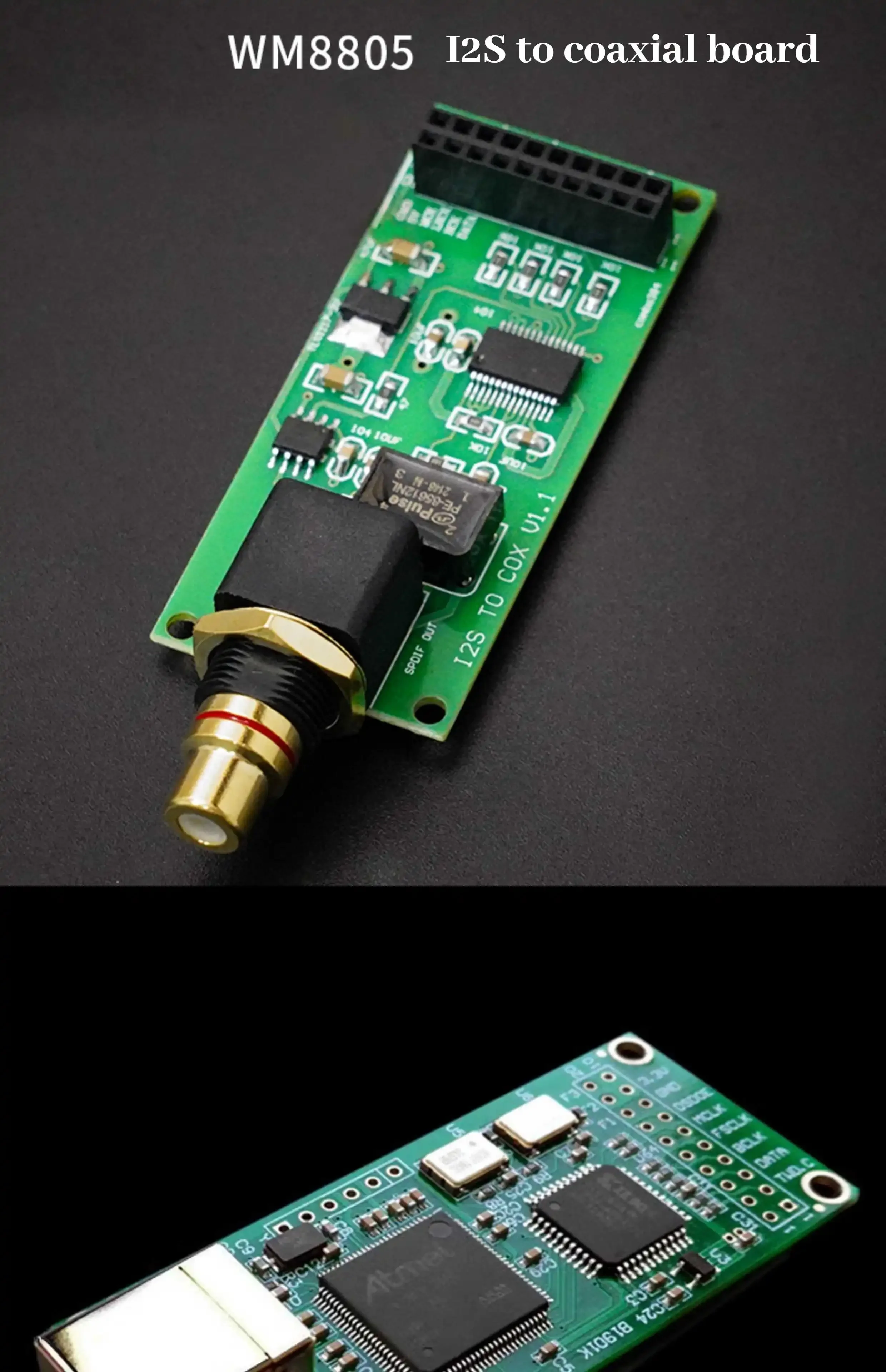 Digital audio output board I2S to coaxial SPDIF USB interface can be connected to CS8675 Amanero