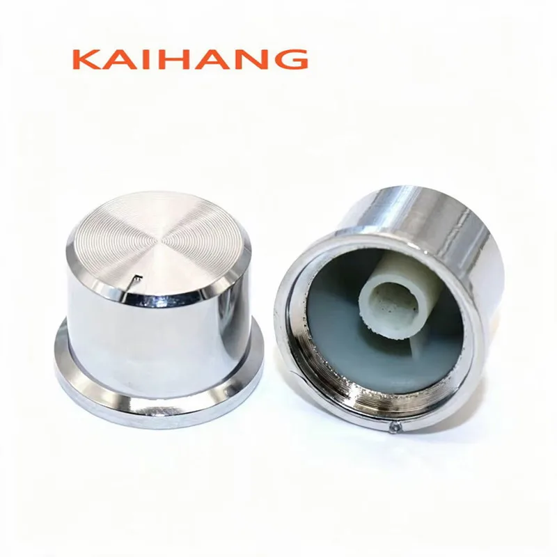 5Pcs 25×17mm Plated Plastic Potentiometer Knob 6mm Flower Hole Rotary Knob for Mixer Amplifier DJ Controller Volume Control Knob