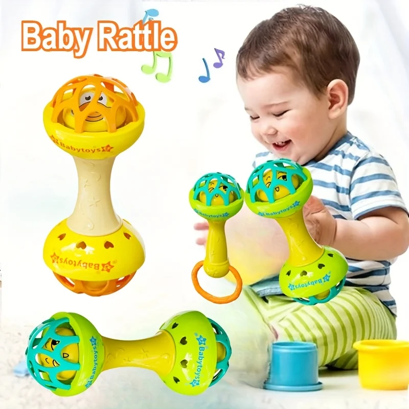 2pcs Baby Toy Catch Ball Rattle Baseball Newborn Early Education Grip Toy