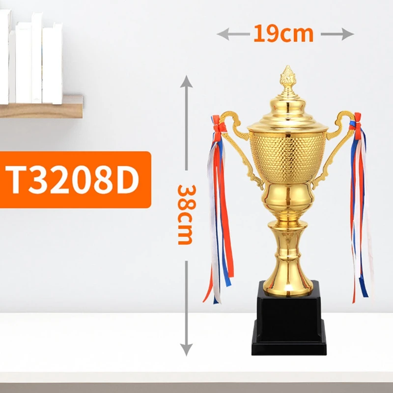 1 Piece Trophy Cup With Lid For Kids First Place Winner Award For Sports Meeting Competitions Soccer 11 Inch Gold Metal