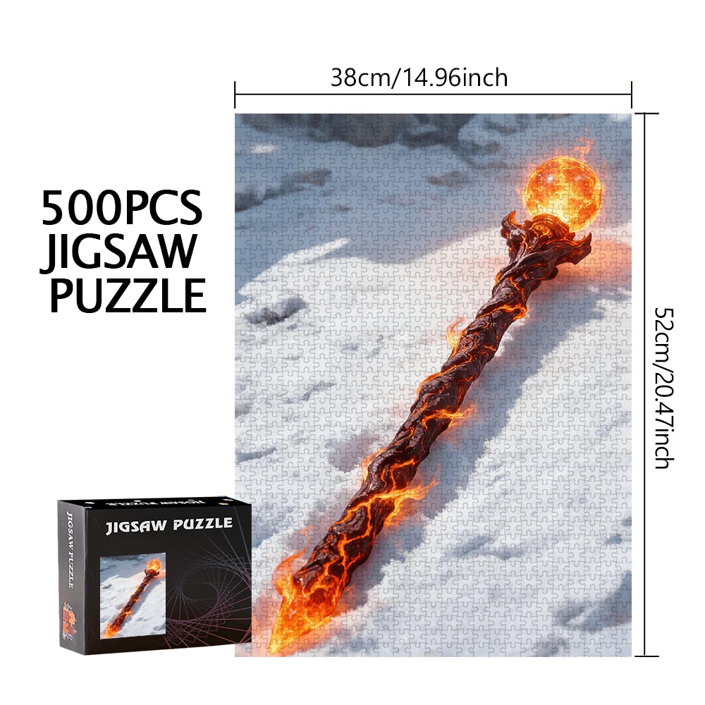 500-teiliges oder 1000-teiliges Puzzle mit Schmelz-Lava-Themenstab – tragbare Zwischenauffforderung, geeignet für s &, / Weihnachten/ Spiele, Mel