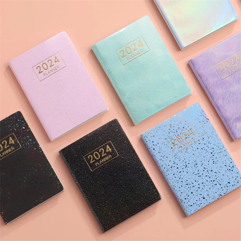 Cuaderno A7 Mini Agenda 2024 2025, Bloc de notas láser, Planificador semanal portátil, Descongelador, Planificador Inteligente