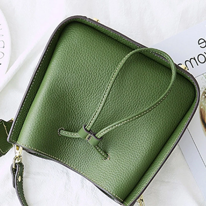 1Set DIY Leather Craft Fashion Shoulder Bag Bucket Bag Sewing Pattern Kraft paper Handmade Template 22*19*10cm