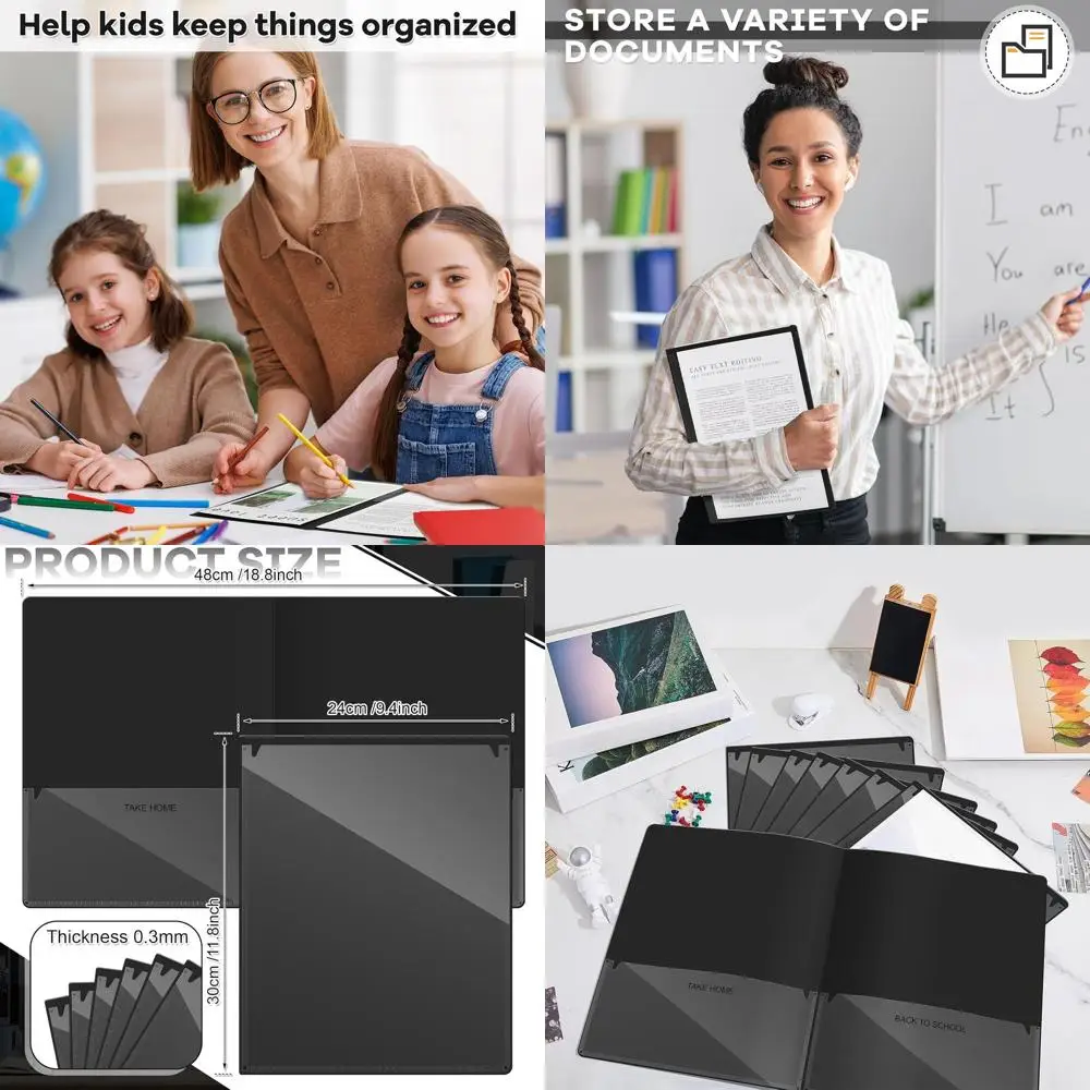 

Plastic Homework Folders with 2 Pockets for Classroom Communication, Parent-Teacher Connect