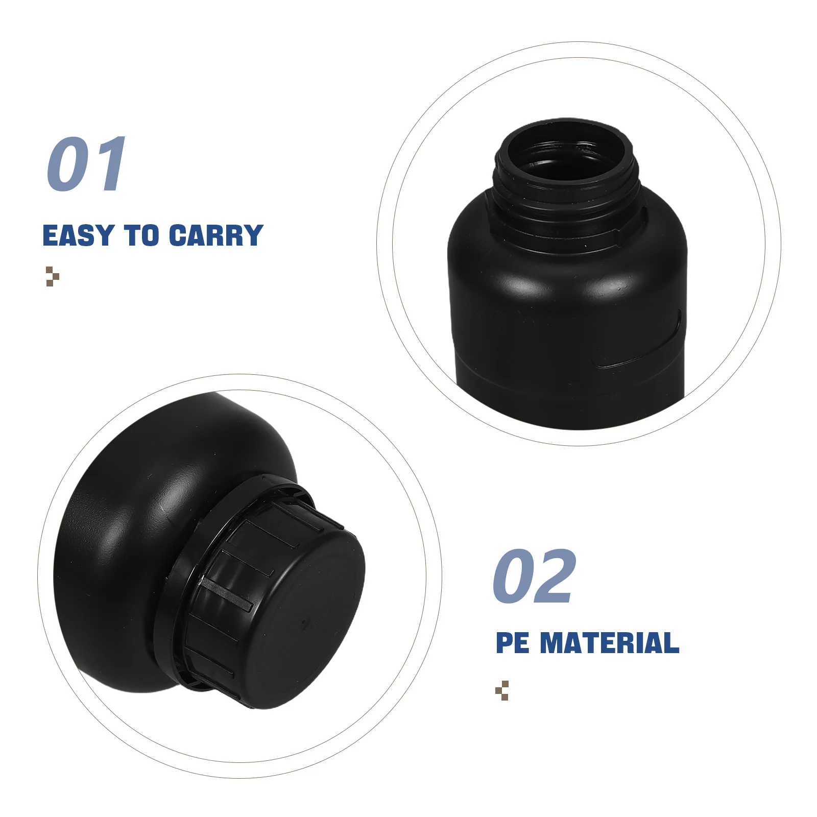 10 قطعة زجاجات كاشف الختم 500 مللي واسعة الفم مبهمة Pe البلاستيك مختبر كيميائي تخزين الحاويات مانعة للتسرب لعينات السائل #3