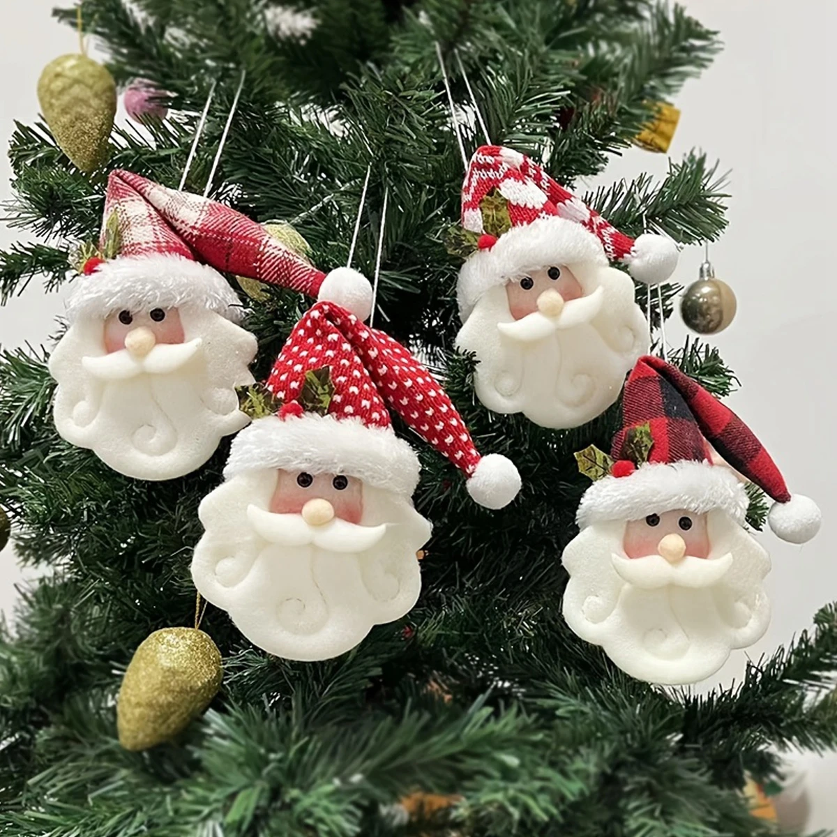 Christmas Santa Claus Head Pendant Merry Christmas Tree Ornaments Noel Navidad Natal 2023 Xmas Decoration For Home 2024 New Year