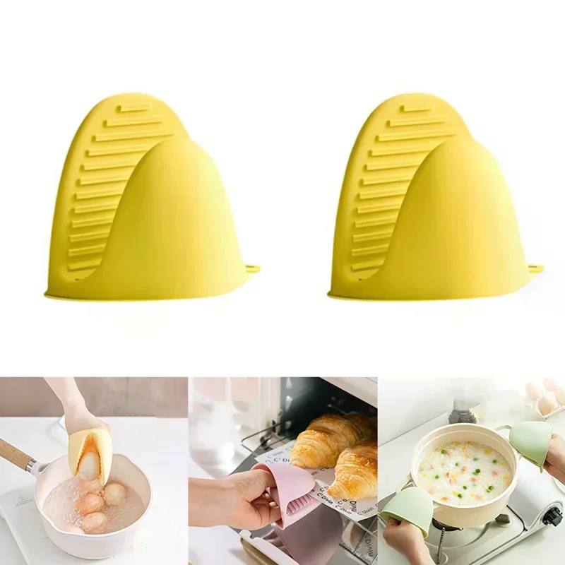 Thickened Silicone Heat Resistant Gloves Non Slip Oven Mitts Microwave Safe Kitchen Gloves For Baking Cooking