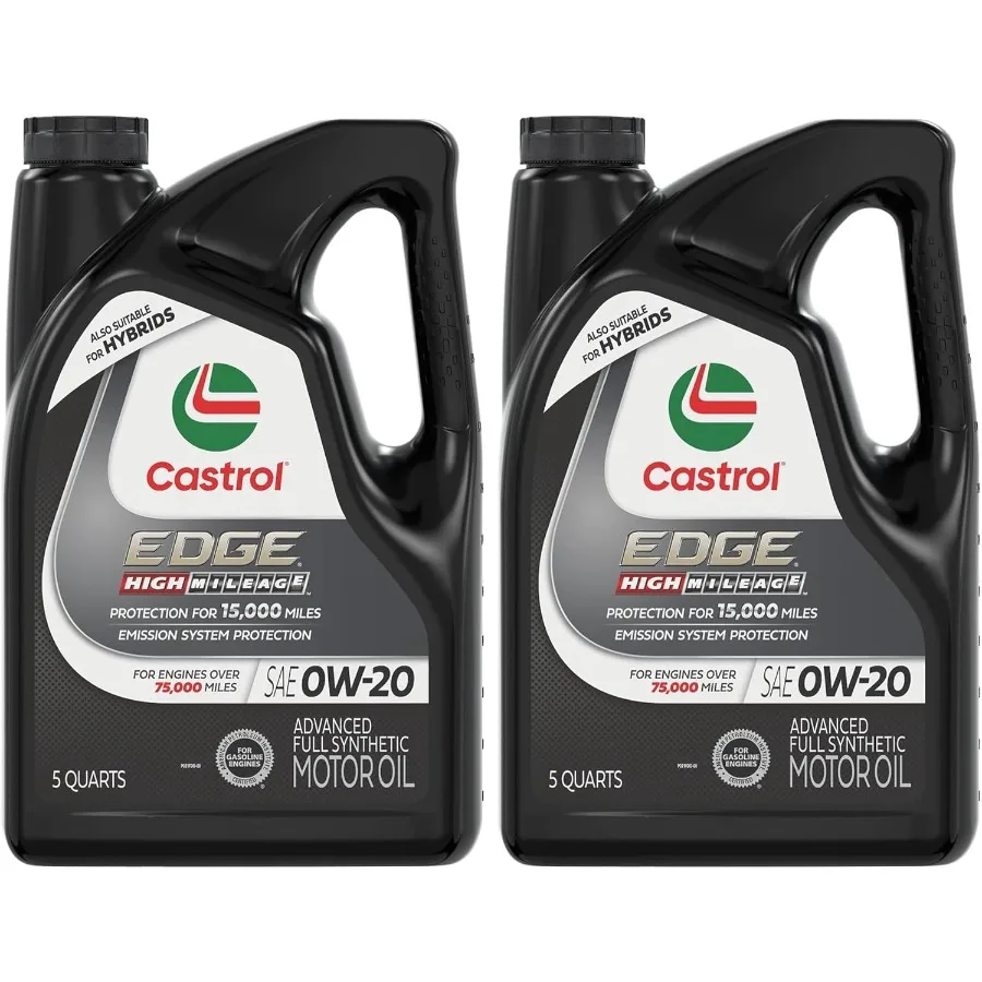 

Edge High Mileage 0W20 Advanced Full Synthetic Motor Oil, 5 литров, упаковка из 2 штук, идеально подходит для высокопроизводительных автомобилей с более 75 000