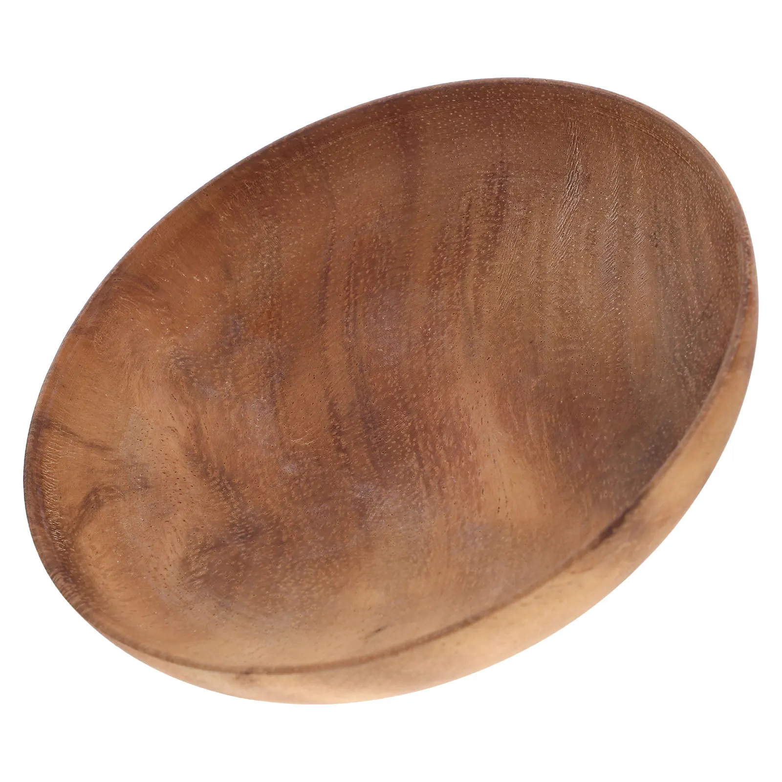 

Japanese Style Wooden Bowl Solid Acacia Wood Flat Bottom for Rice Fruit Snack Serving Wooden Bowl Snack Server Wood