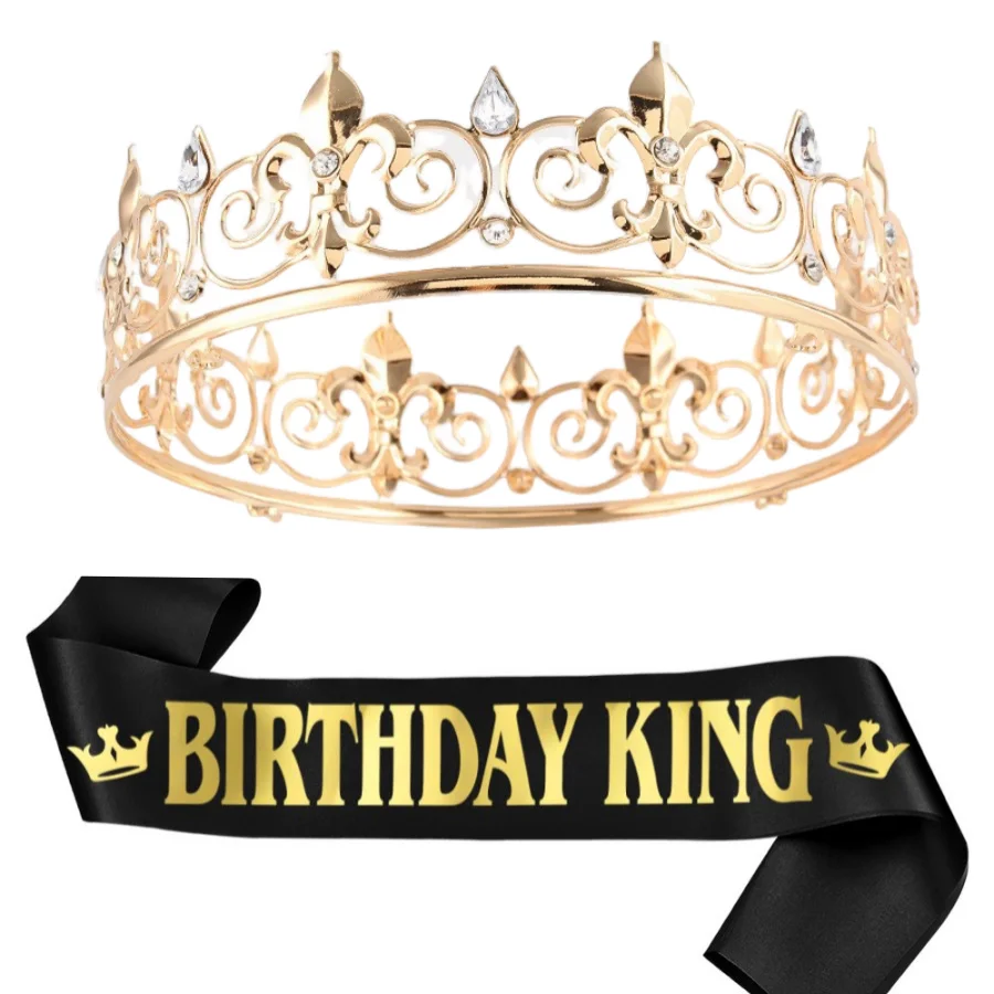 Gold King Crown & Sash Set