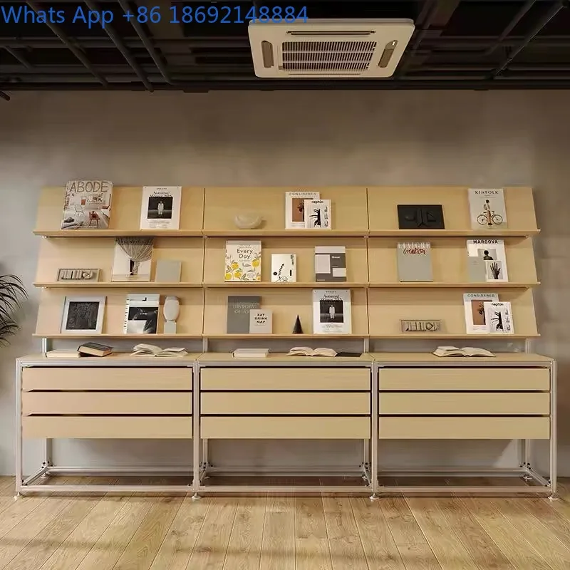 Aluminum Profile Display Shelf Industrial Style Storage Exhibition Bookshelf Multi-layer Drawer Sample Display Cabinet