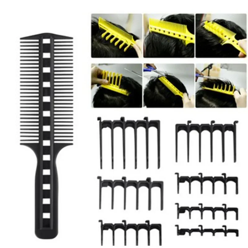 Men Hair Trimming Template Curved Plastic Taper Guide Clipper Home Haircut Ruler Band Limit Comb Hair Cutting Tool Beard Tair