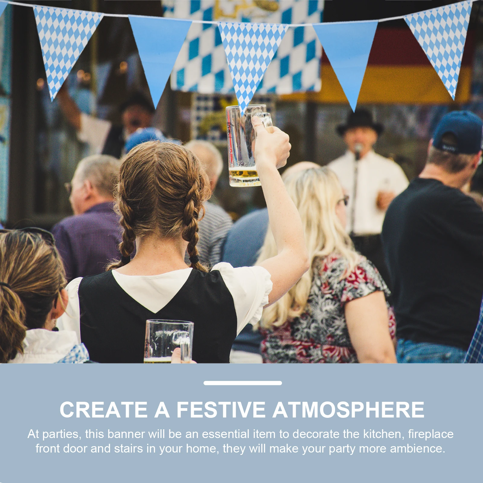 

Blue and White Flag Beer Flags Banner Dad Polyester Birthday Party Decorations October Union