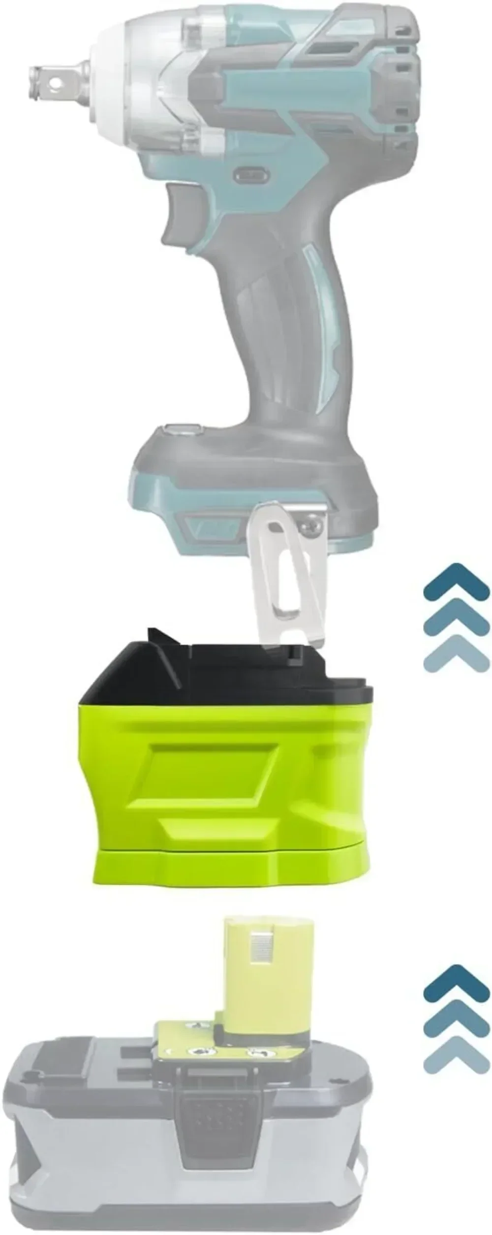 Imagem -02 - Conversor de Adaptador de Bateria para Ryobi Furadeira Elétrica Bateria Li-ion para Makita 18v Li-ion bl Série