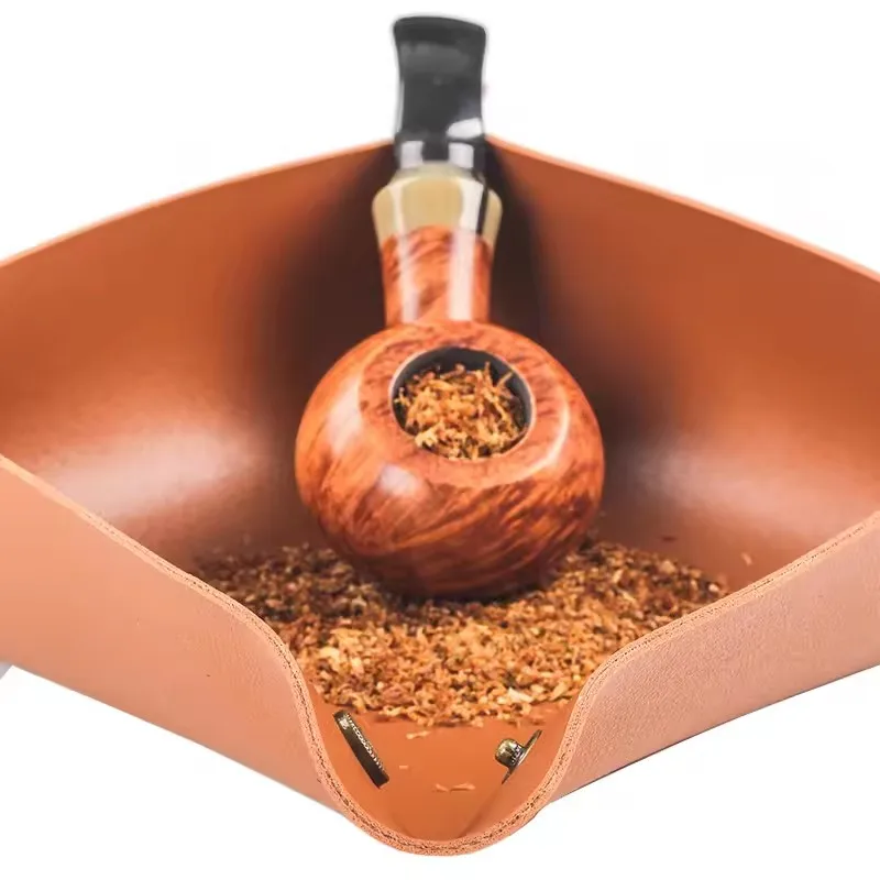 PU Leather Foldable Rolling Tray 200*200mm Tobacco Herb Storage Tray Portable Cigarette Grinder Smoking Accessories