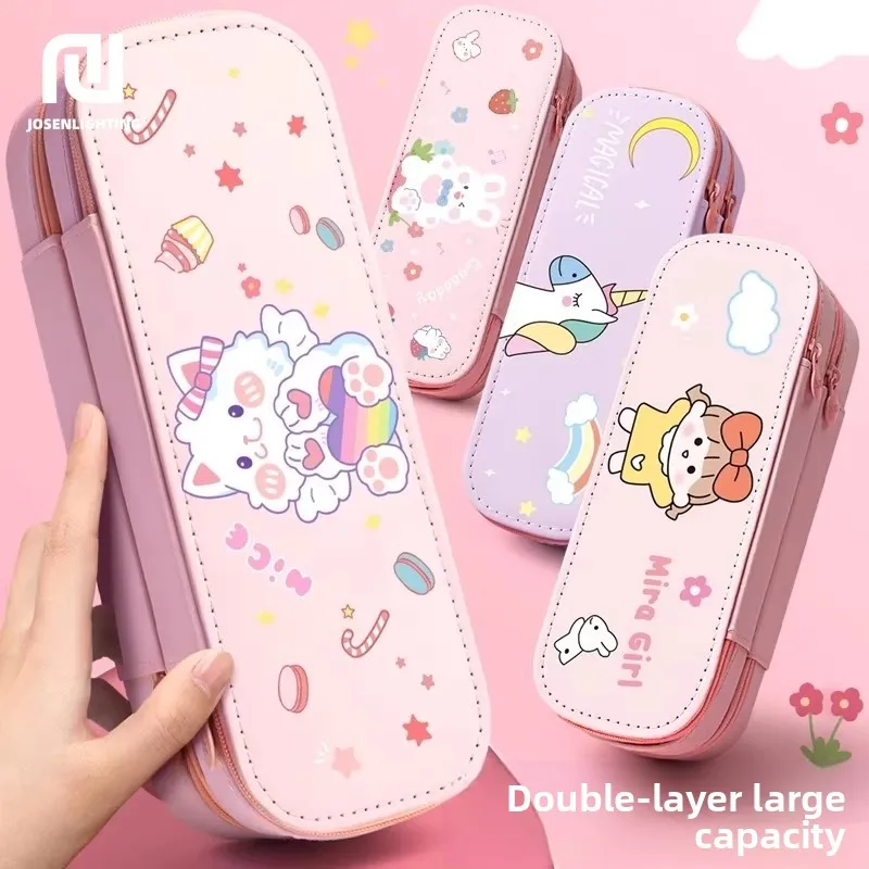 Large Capacity Pencil Case for Girls Primary School Stationery Box Cute Double Design First Year Students Popular 2026 New Model