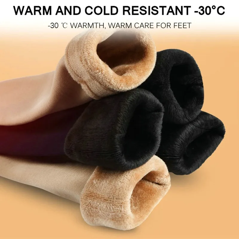 Autumn Winter Warm Thickened Long Socks Velvet Plush Thermal Soft Casual Wool Cashmere Home Snow Boots Floor Socks image 6