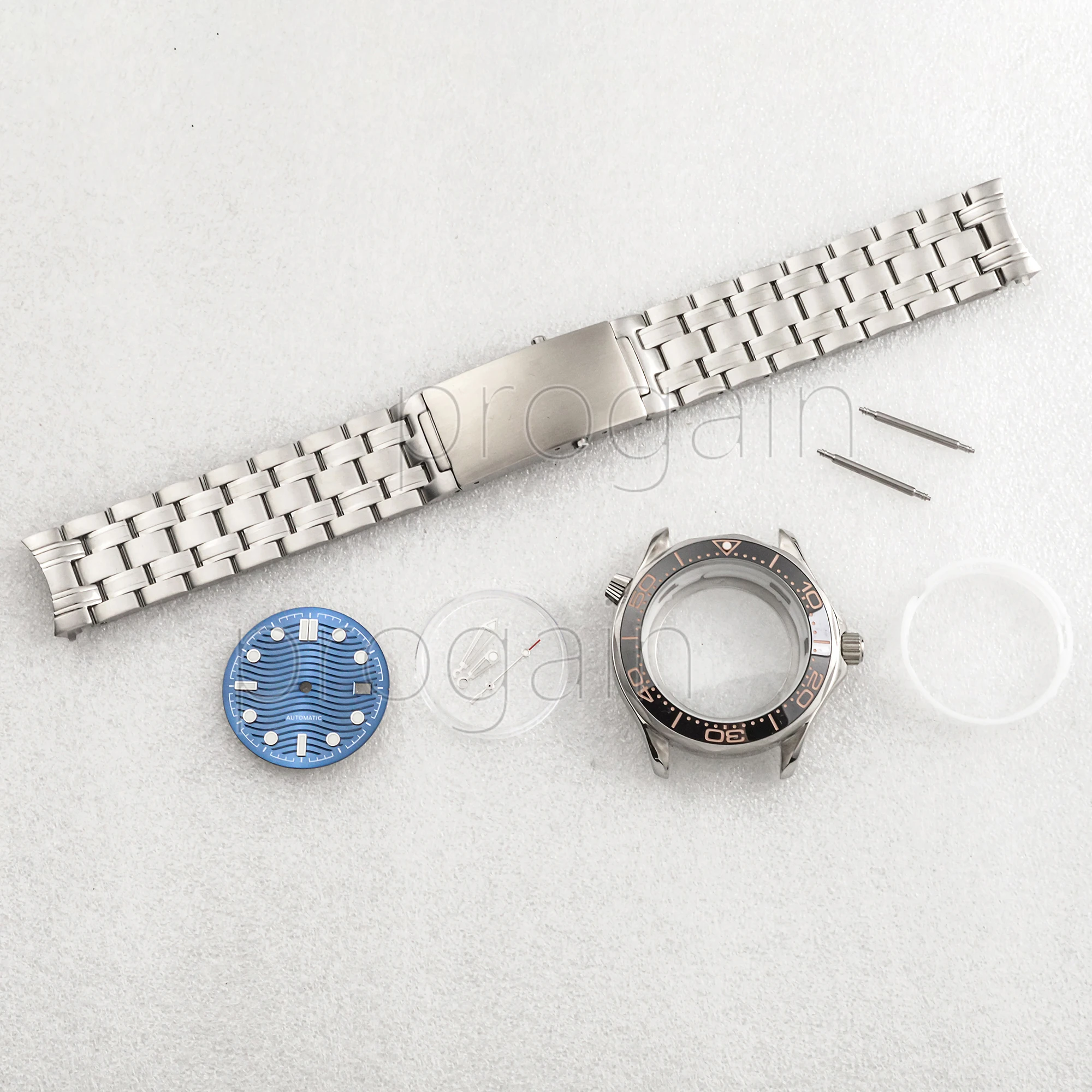 NH35 Case NH35 Dial 21mm Strap Stainless Steel Bracelet Sapphire Crystal Waterproof Watch Parts for Seamaster 300  NH36 Movement