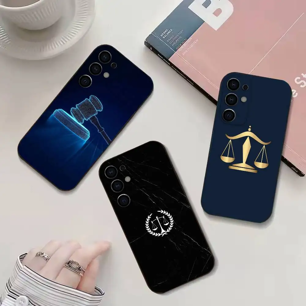 

Law Lawyer Judge Justice Phone Case For Samsung S25,24,23,22,30,21,10,9,Ultra,Plus,Lite Black Soft Case