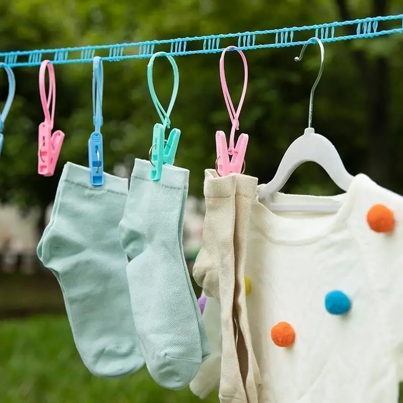 3/5/8M Outdoor Windproof and Anti-slip Nylon Clothesline Portable for Travel No-drill Installation Ideal for Student Dormitories