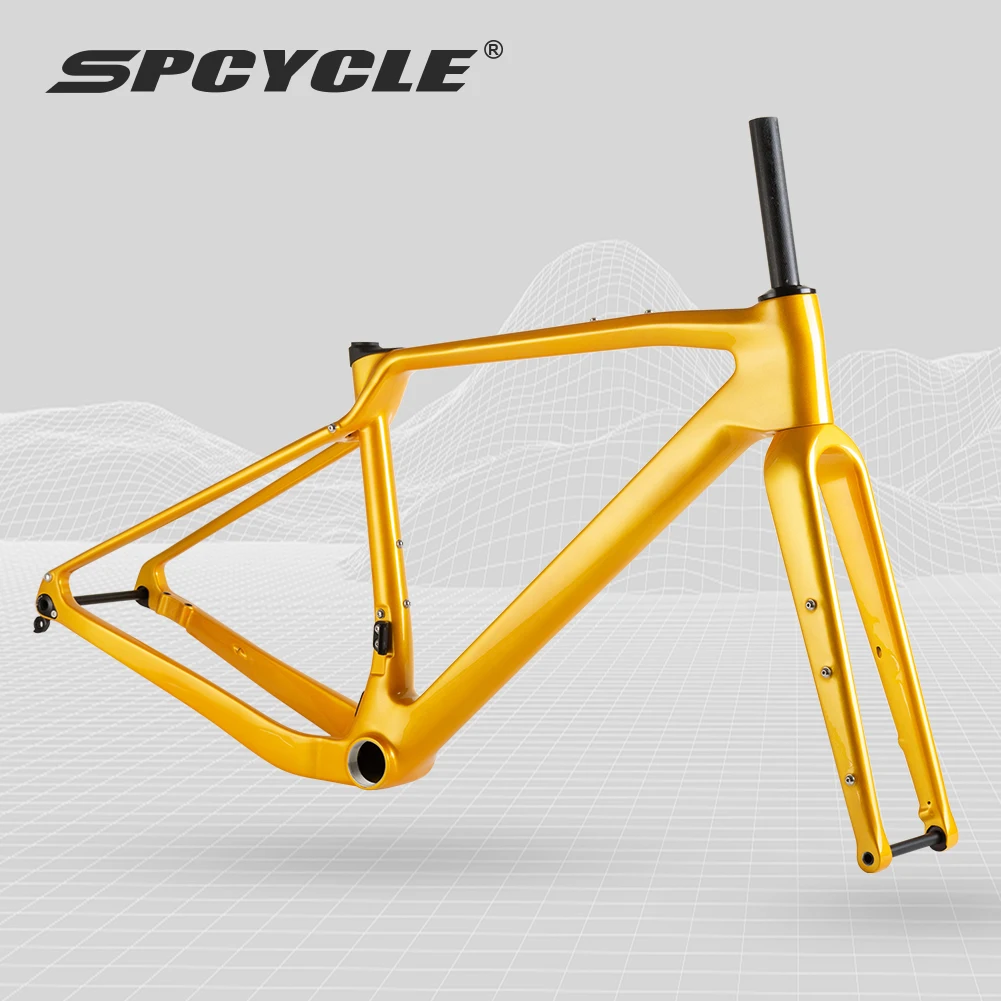 

New T1000 Carbon Gravel Frame 700x47C Threaded Bottom Bracket T47 Flat Disc Brake Gravel Bicycle Frameset Cyclocross Bike