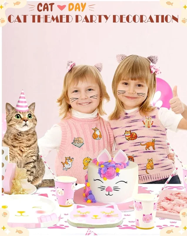 1pcs Cute Cat Embroidered Iron on Patches, Orange Kitten Repair Sticker for Jeans Hat Jacket Backpack Shoes