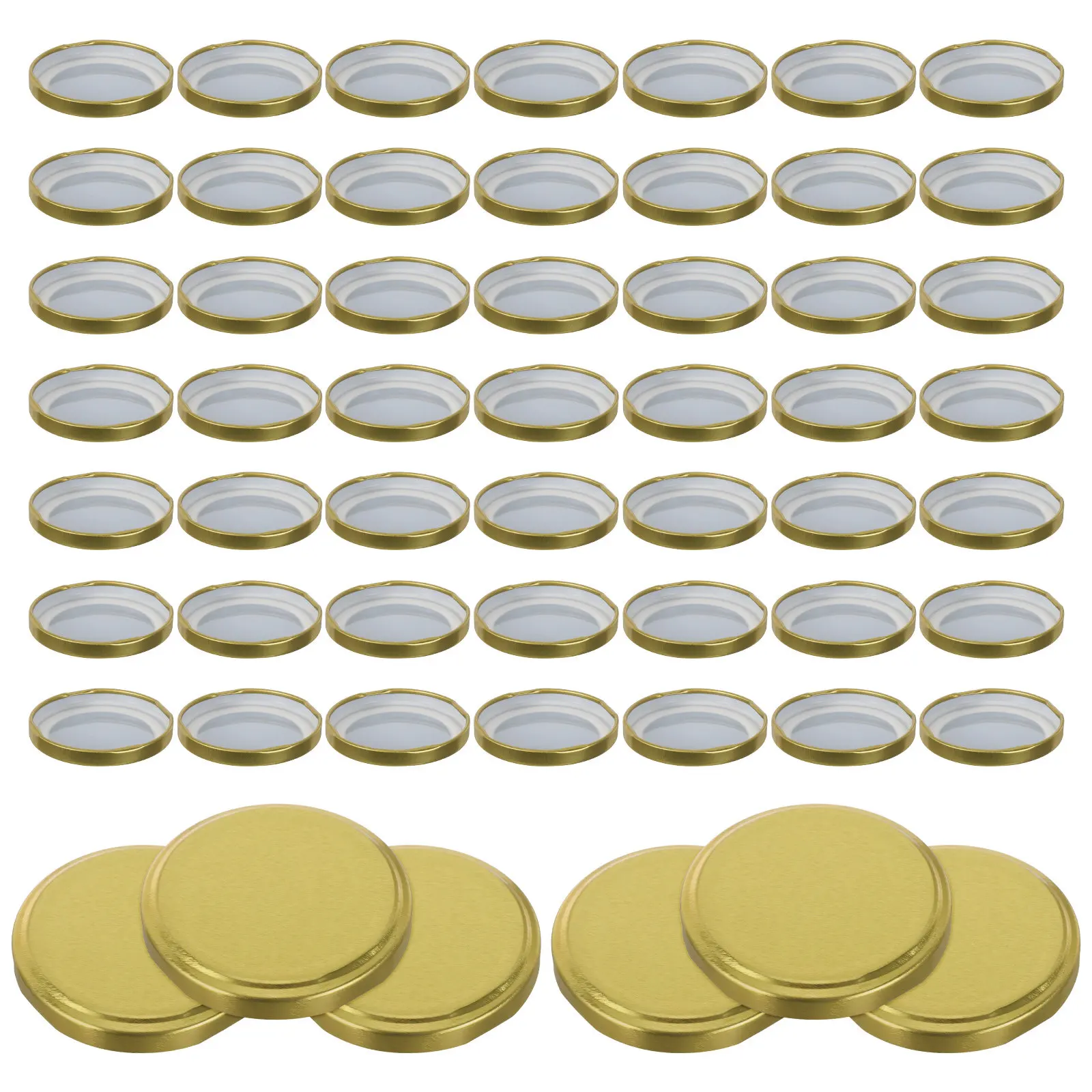 100Pcs Jar Sealing Covers Leakproof Metal Lids for Regular Mouth Jars Food Preservation Jam Honey Storage