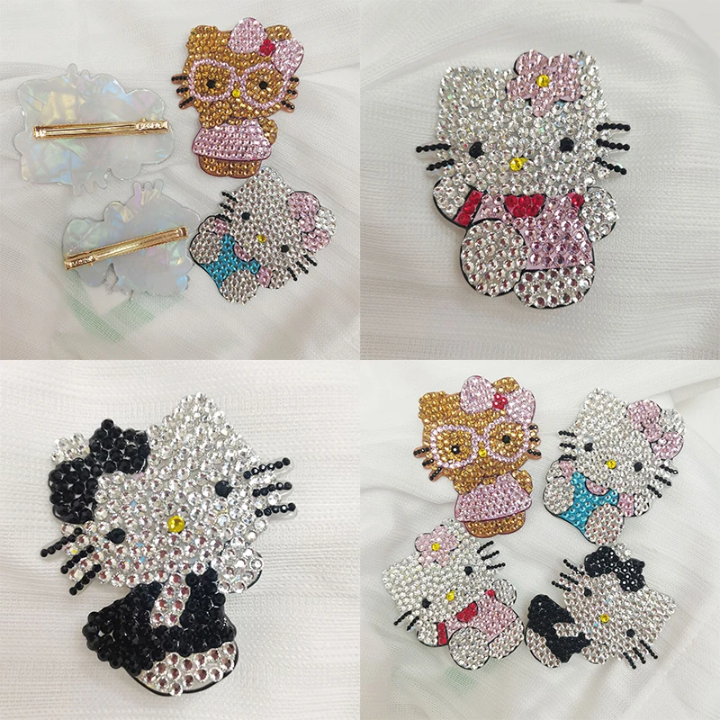 Sanrio Hello Kitty pinzas para el cabello para niños horquillas de Anime para mujer pinzas para el cabello laterales herramientas de maquillaje sombreros para niñas accesorios para el cabello
