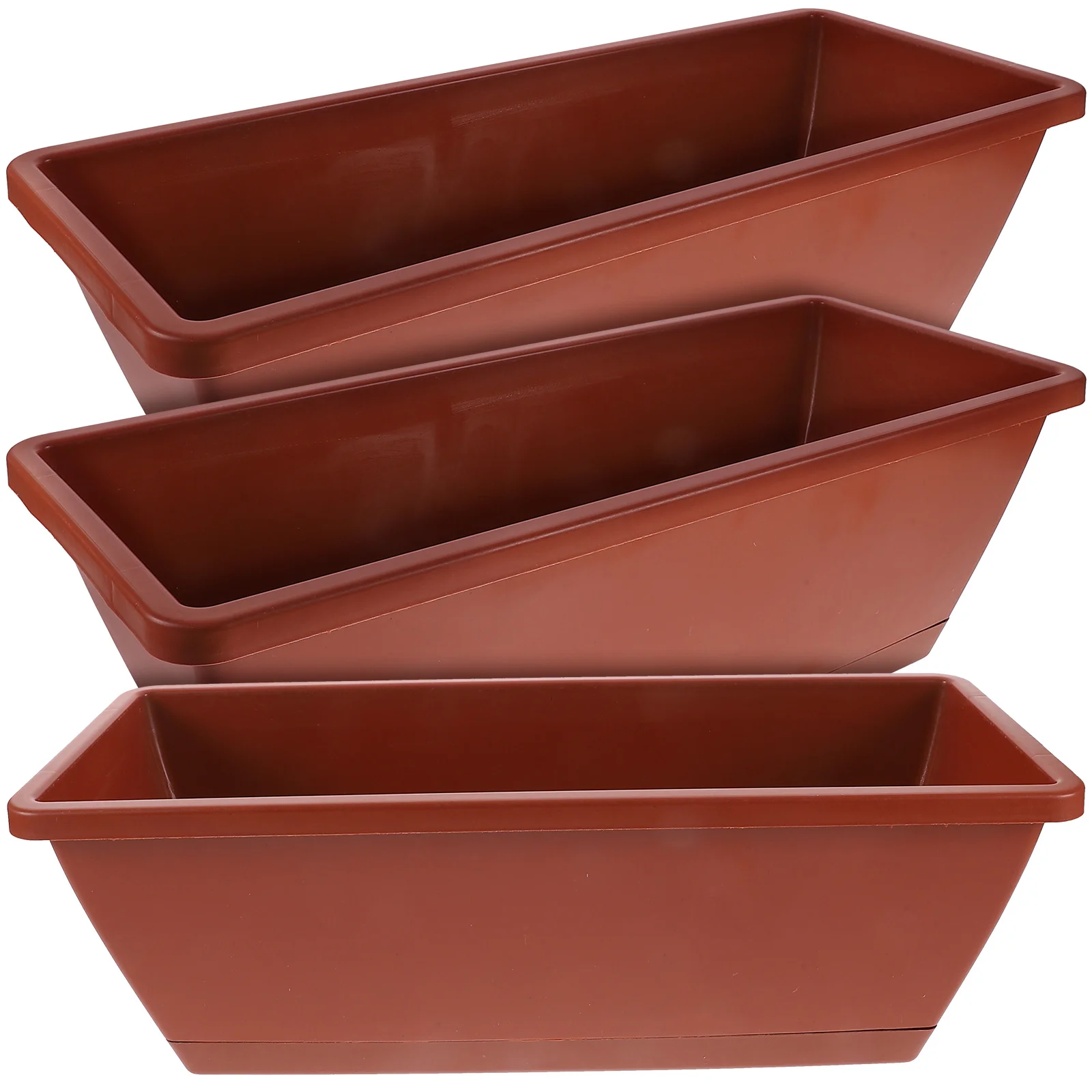 

3 Pcs Flower Pot Planting Trough Plants Basin Holder Plastic Garden Balcony Vegetables Long Vase Planter Pots