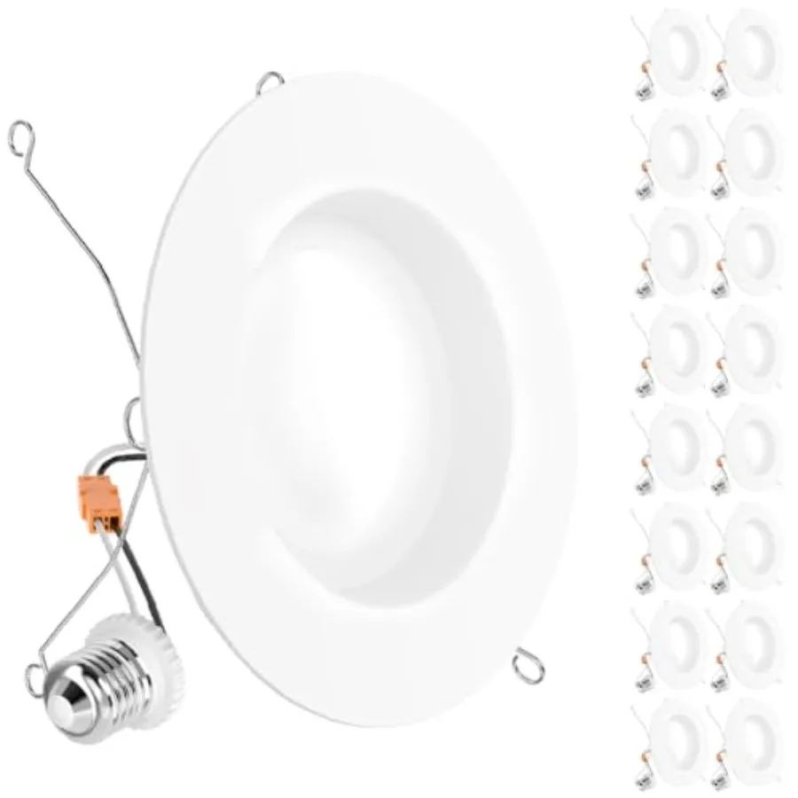 Sunco 1 Pack LED Can Lights Retrofit Recessed Lighting Smooth Trim 95 LM 13W 75W Equivalent Dimmable Damp Rated UL