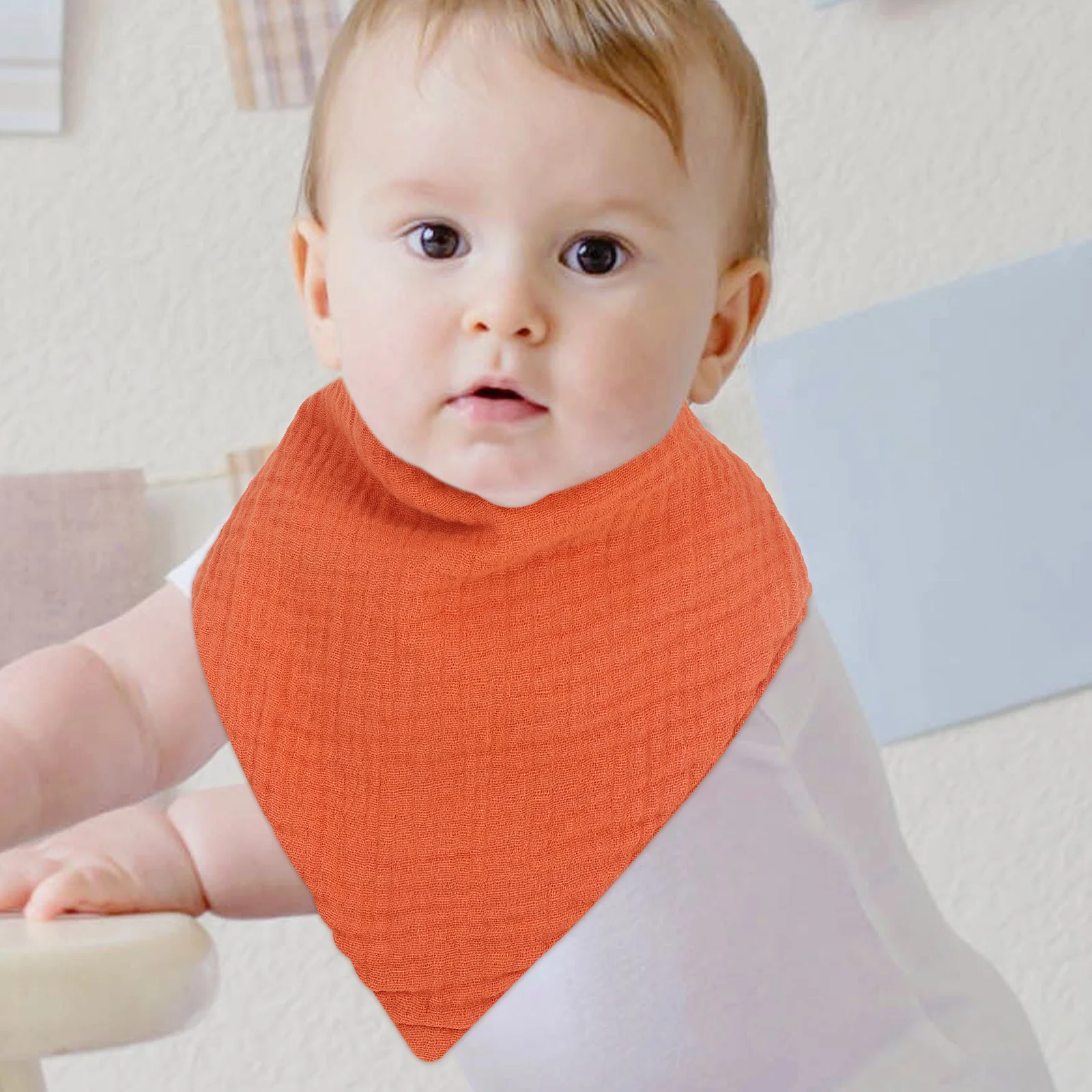 

2Pcs Unisex Baby Drool Bibs Triangular Adjustable Newborn Bandanas Soft Comfortable Breathable Easy to