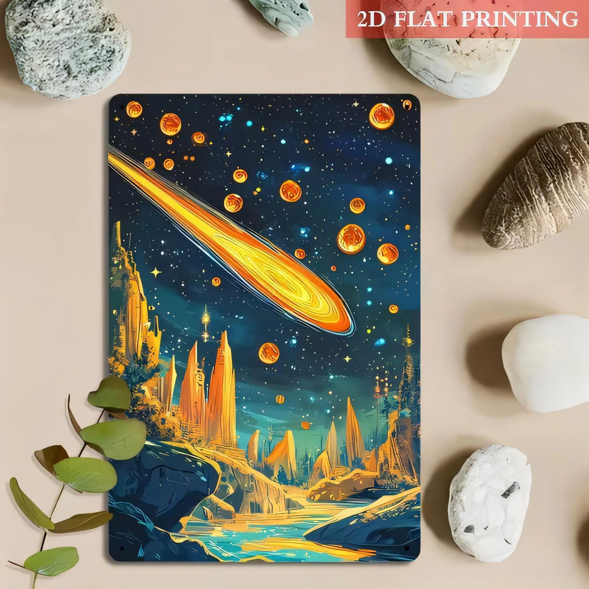 Tin Sign Space Planet Poster  Printing Retro Vintage Wall Decor Solar System Art for Home Bar Cafe Office Bedroom Man Cave Gift