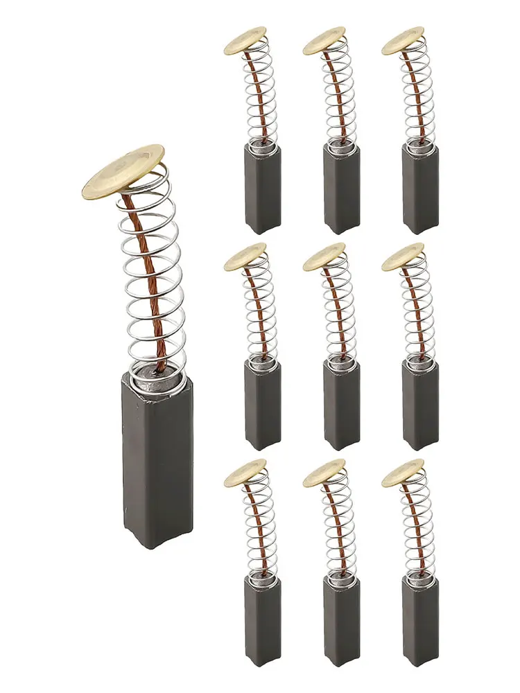 Power Tool Carbon Brushes 10pcs Electric Motors Spring Length 30mm For Angle Grinders Hammer Drills Vacuum Cleaners